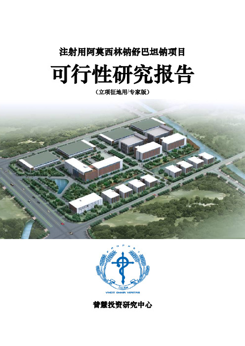 注射用阿莫西林钠舒巴坦钠项目可行性研究报告立项征地用(专家版)