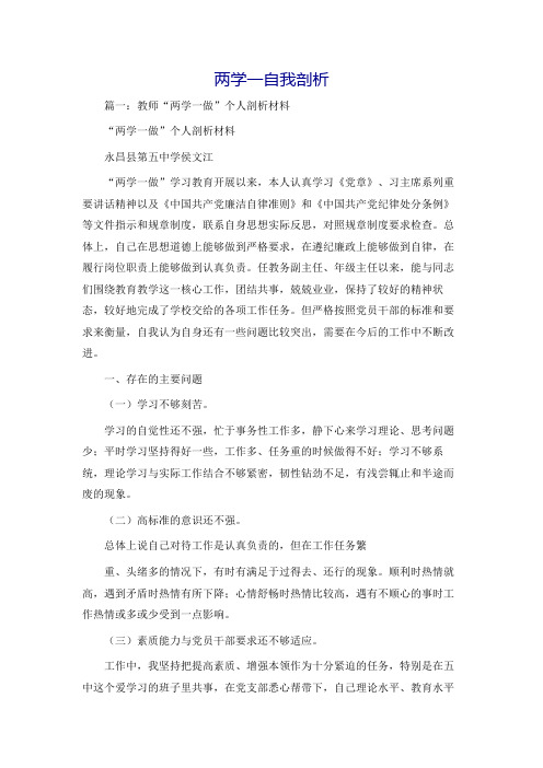 两学一自我剖析