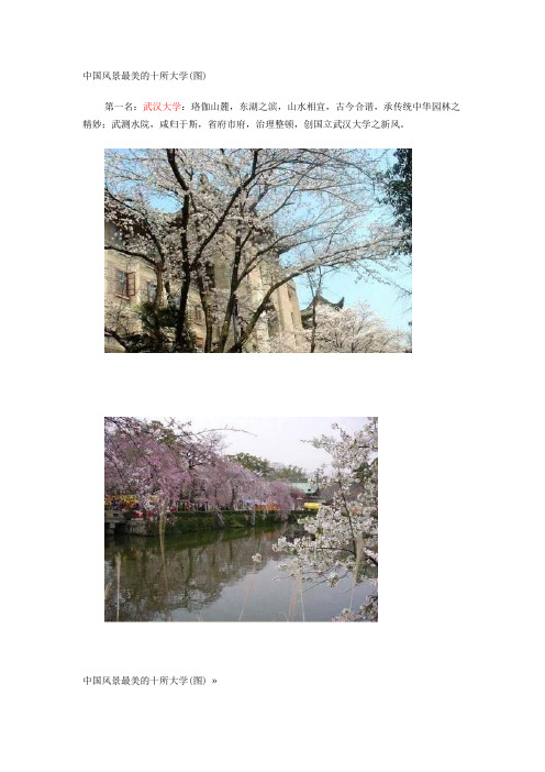 中国风景最美的十所大学
