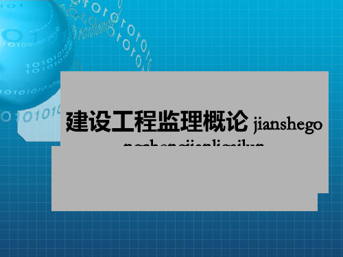 《工程监理概论讲义》PPT课件