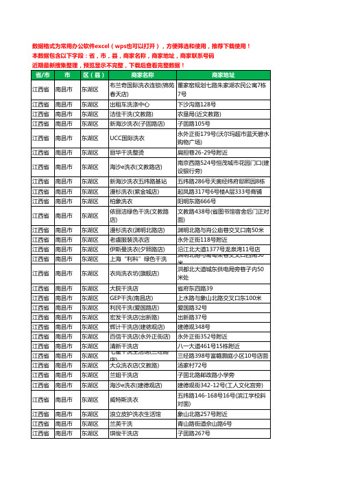 2020新版江西省南昌市东湖区洗衣店工商企业公司商家名录名单联系电话号码地址大全54家