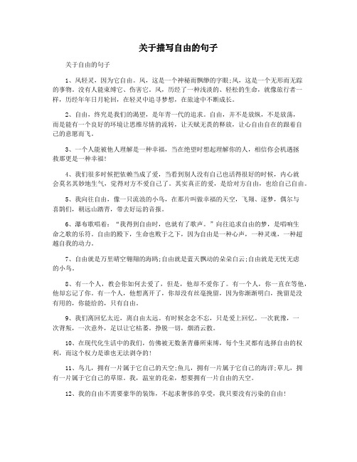 关于描写自由的句子