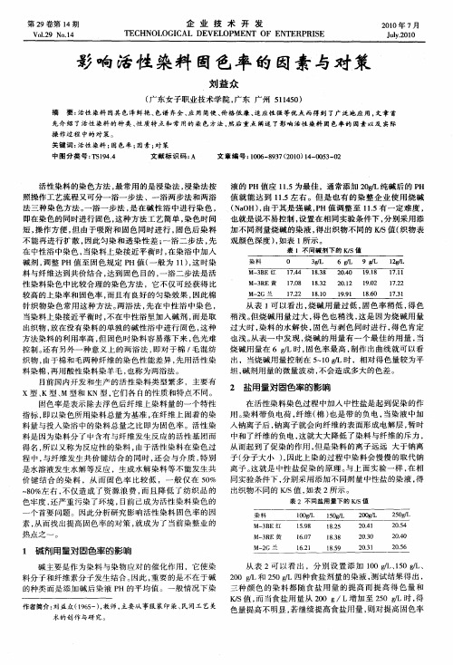 影响活性染料固色率的因素与对策