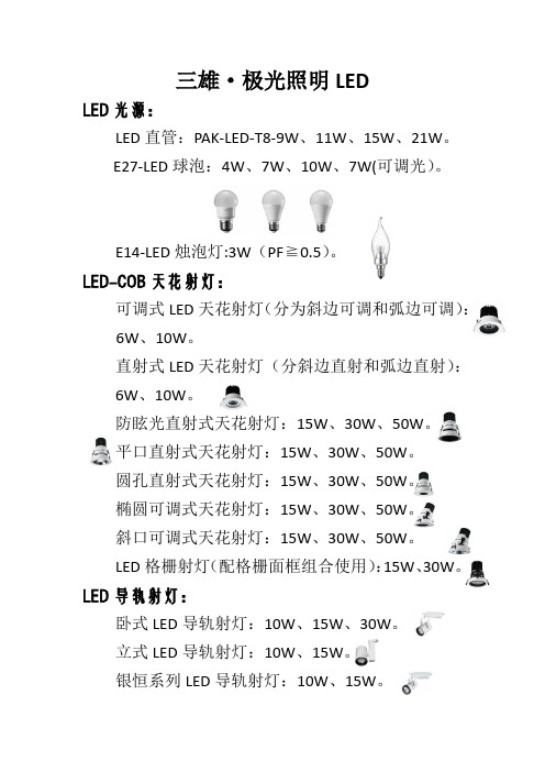 三雄极光全系列LED产品