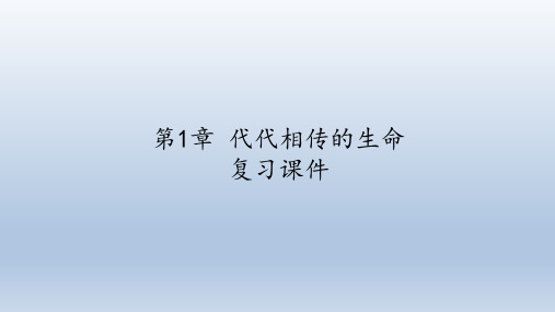 浙教版科学七年级下册：第1章 代代相传的生命  复习课件(共78张PPT)