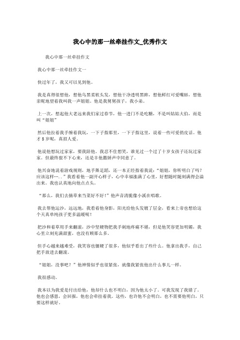 我心中的那一丝牵挂作文_优秀作文.doc