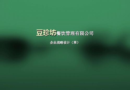 豆珍坊餐饮管理有限公司企业战略设计