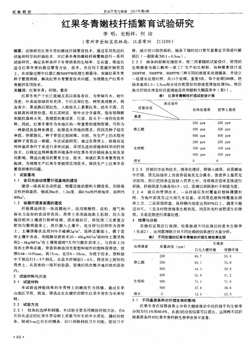 红果冬青嫩枝扦插繁育试验研究