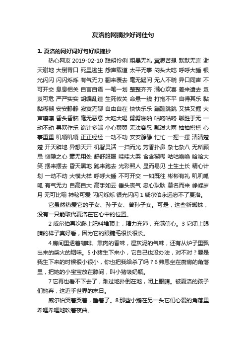 夏洛的网摘抄好词佳句