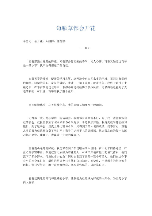 初中记叙文 每颗草都会开花-精品