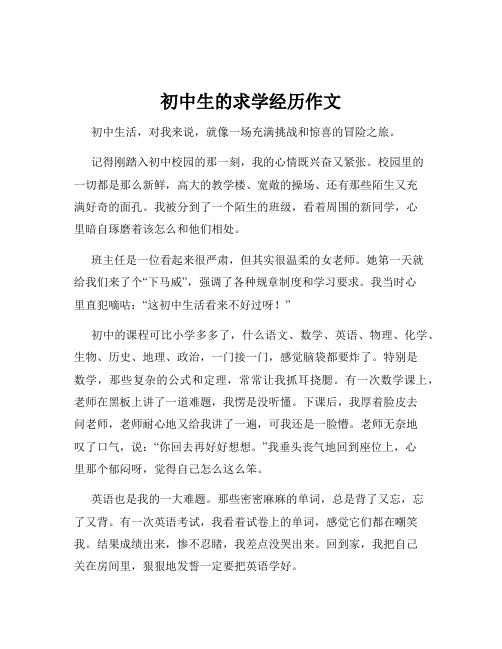 初中生的求学经历作文