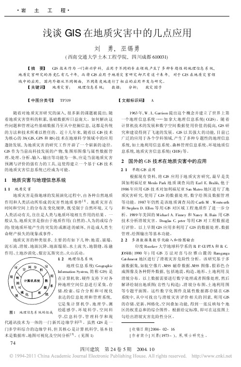 浅谈GIS在地质灾害中的几点应用