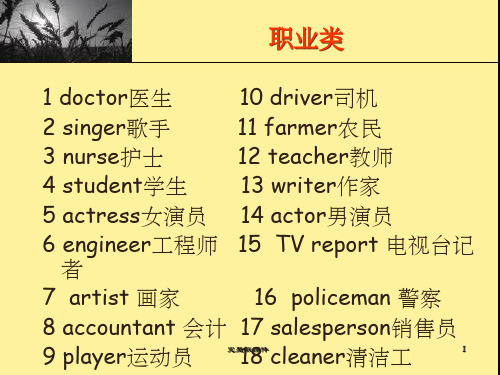 小学单词职业类ppt课件