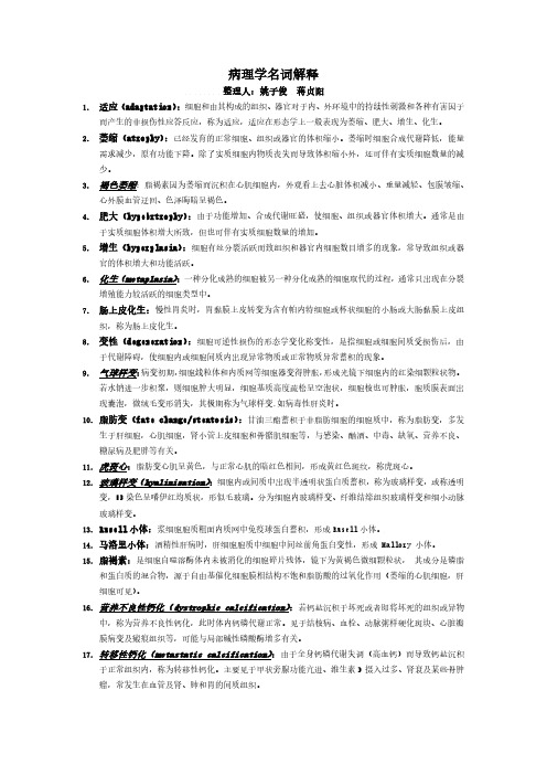 病理学名词解释