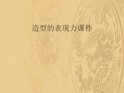 2021优选造型的表现力课件ppt