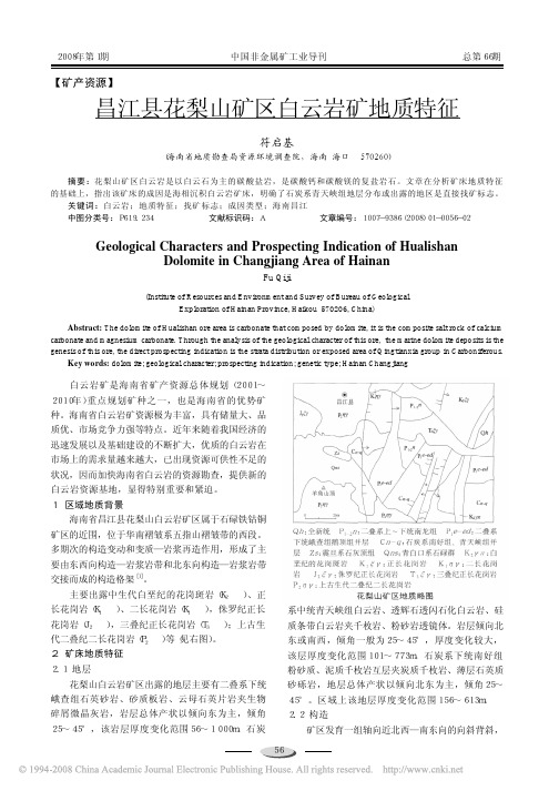 昌江县花梨山矿区白云岩矿地质特征
