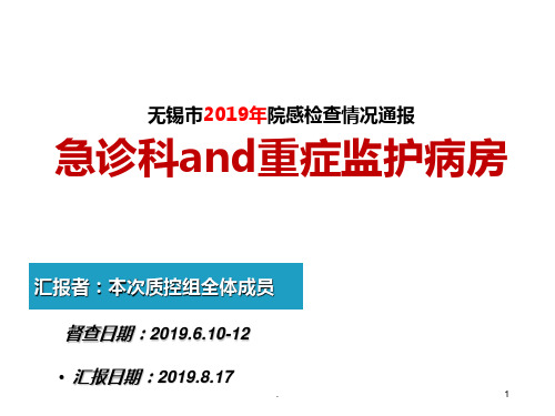 无锡市卫计委院感专项督查质量通报PPT课件