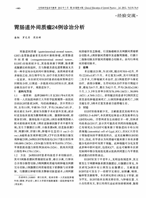胃肠道外间质瘤24例诊治分析
