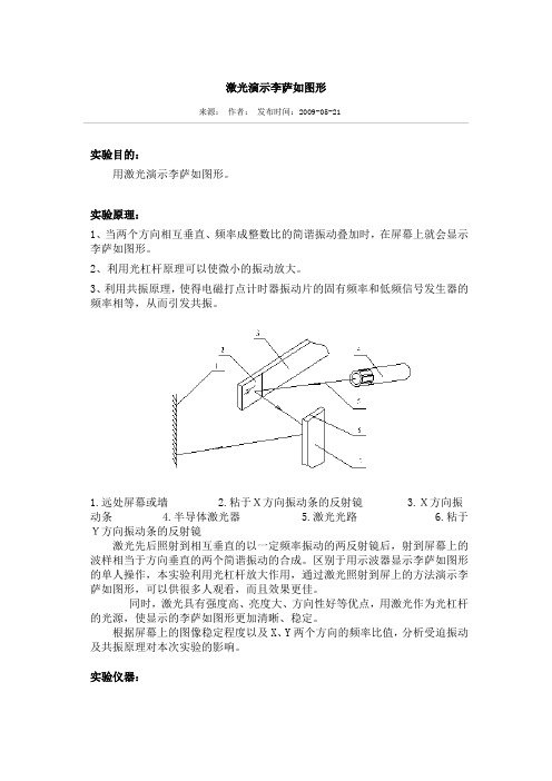 激光演示李萨如图形