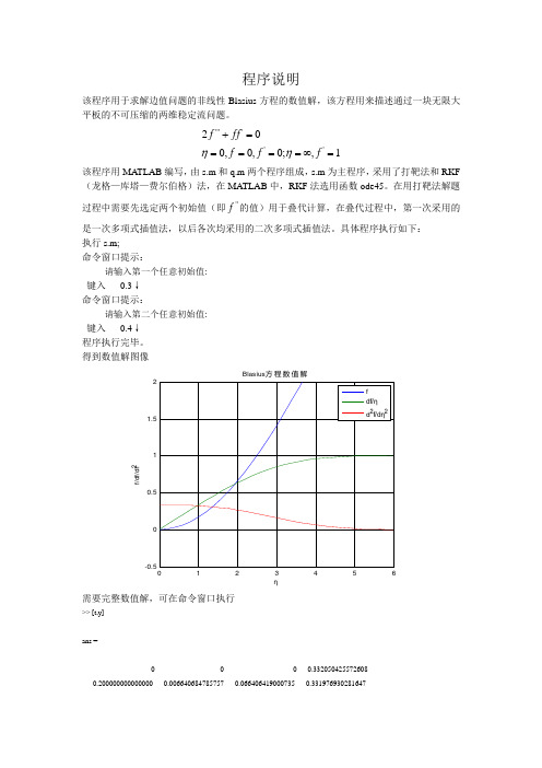 Blasius方程的数值解matlab程序