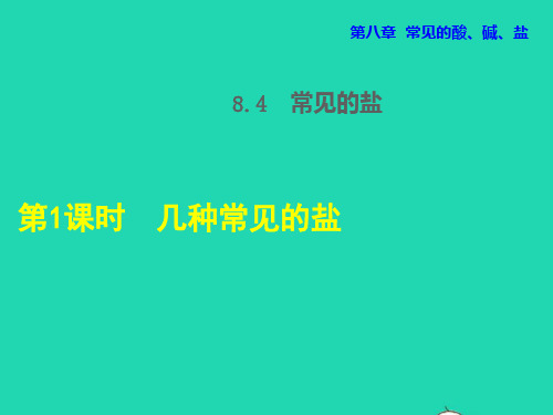 九年级化学下册第8章 常见的酸、碱、盐 常用的盐第1课时 几种常见的盐授课课件