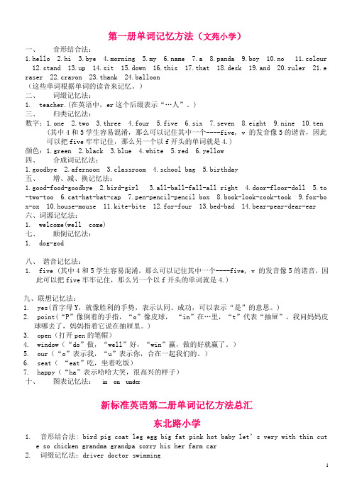 第一册单词记忆方法