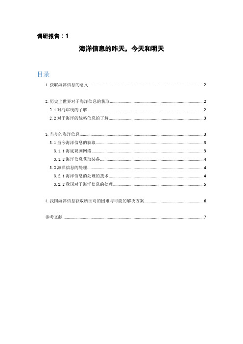 海洋信息调研报告