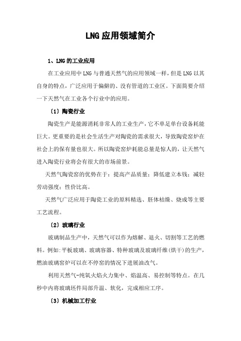 LNG应用领域简介