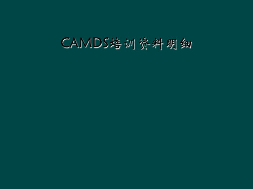 CAMDS培训资料明细