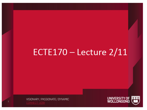 电路分析英文课件ECTE170 Lecture 2