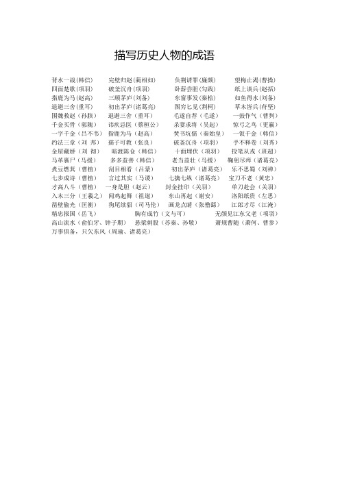 描写历史人物的成语