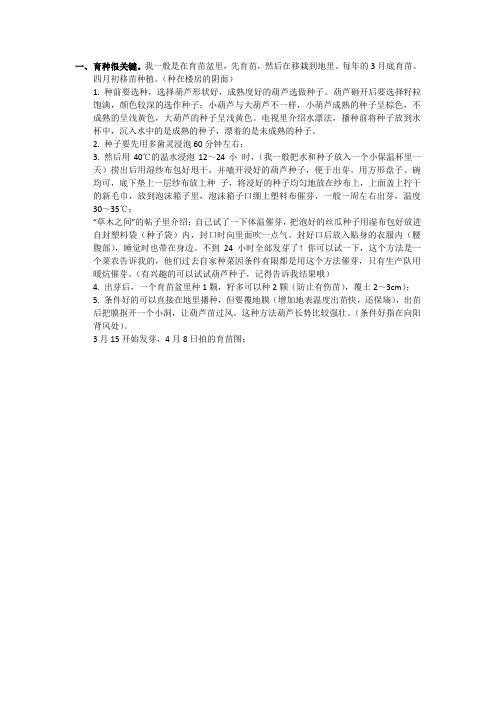 手捻葫芦养殖和把玩经验