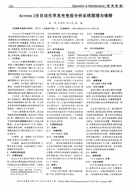 Access 2全自动化学发光免疫分析系统原理与维修