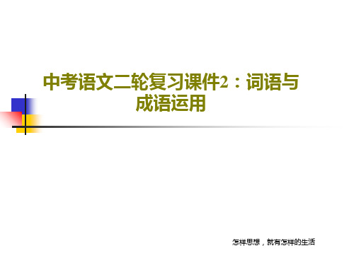 中考语文二轮复习课件2：词语与成语运用38页PPT