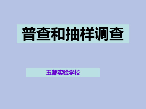(完整版)普查和抽样调查课件