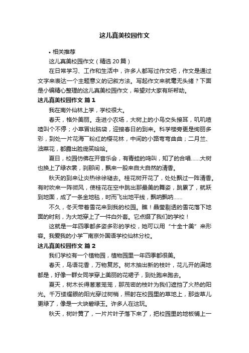 这儿真美校园作文