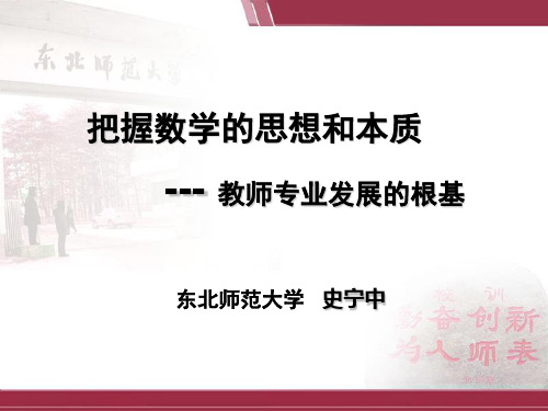 史宁中教授《把握数学的思想和本质》培训讲学