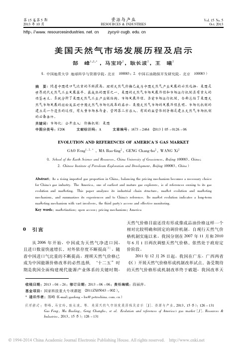 美国天然气市场发展历程及启示_郜峰