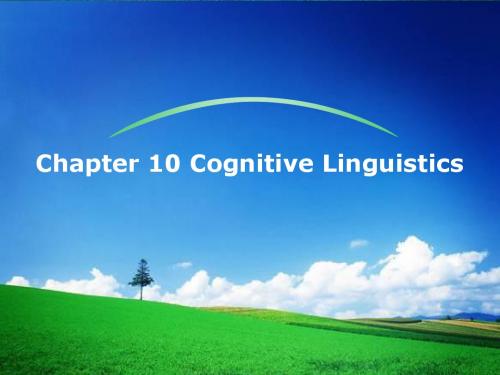 chapter 10 Cognitive Linguistics