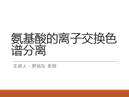 氨基酸的离子交换色谱分离