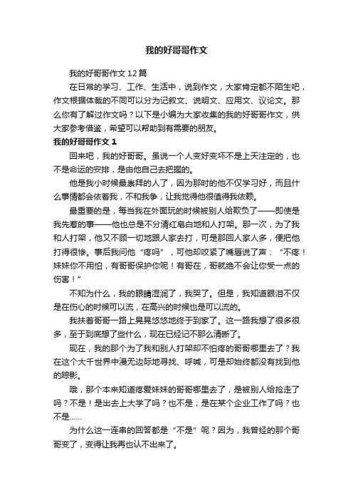 我的好哥哥作文12篇