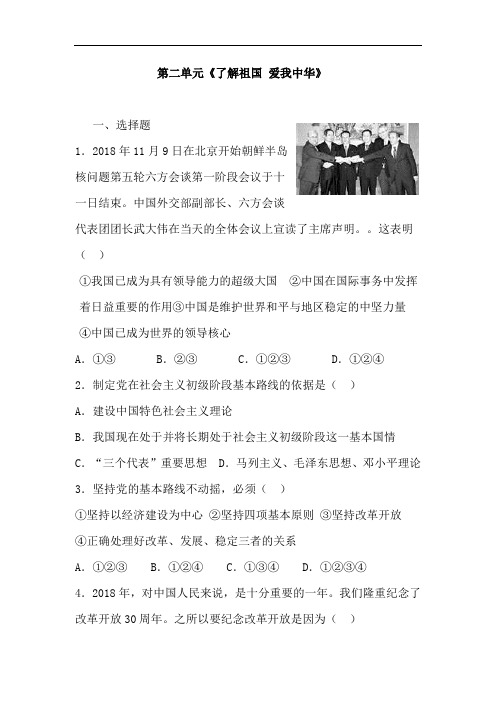 九年级政治科学发展振兴中华单元测试题3