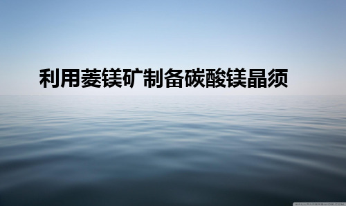利用菱镁矿制备碳酸镁晶须