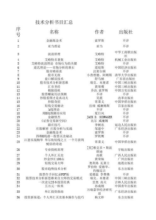 技术分析书目