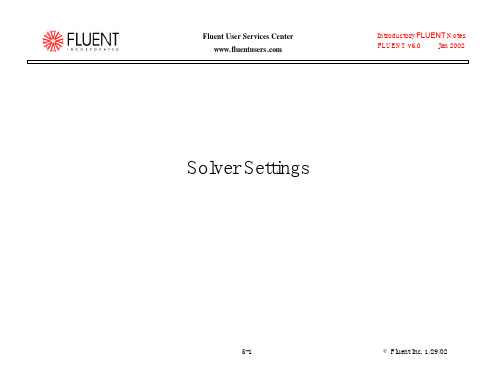 Fluent solver settings