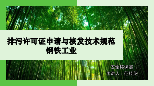 (HJ846-2017)排污许可证申请与核发技术规范-钢铁行业