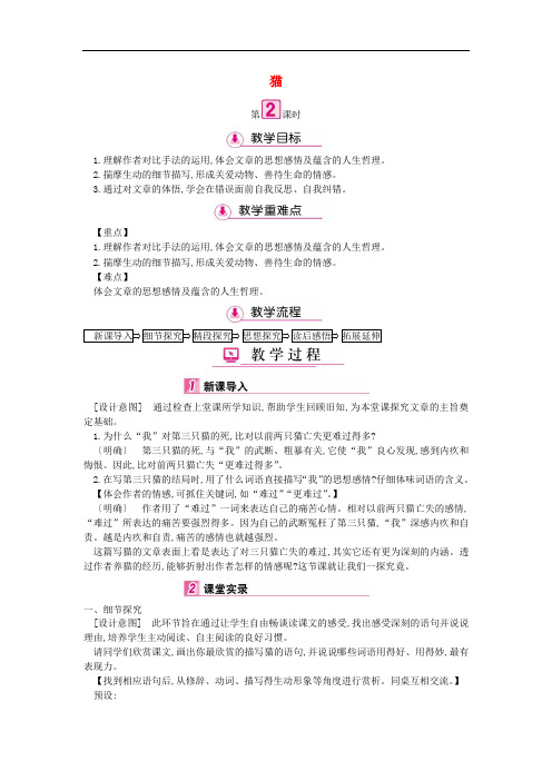 七年级语文上册第五单元第17课猫(第2课时)教案新人教版