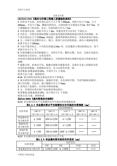 风管支吊架安装相关规定