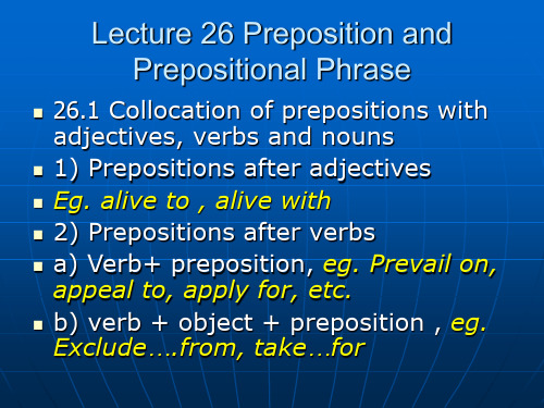 Preposition and Prepositional PhraseLecture26