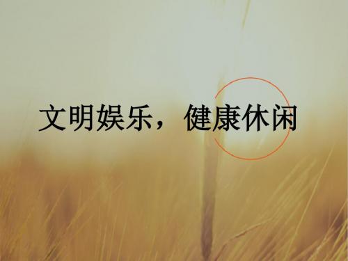 初一政治课件-教科版道德与法治七年级上册第六课第2框《文明休闲健康娱乐》课件 最新